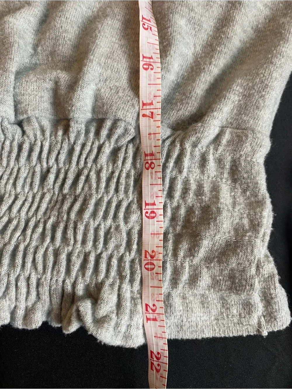 Gray Women's Smocked Knit Sweater